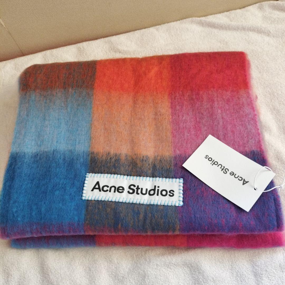 マフラー　Acne Studios モヘアチェックスカーフ