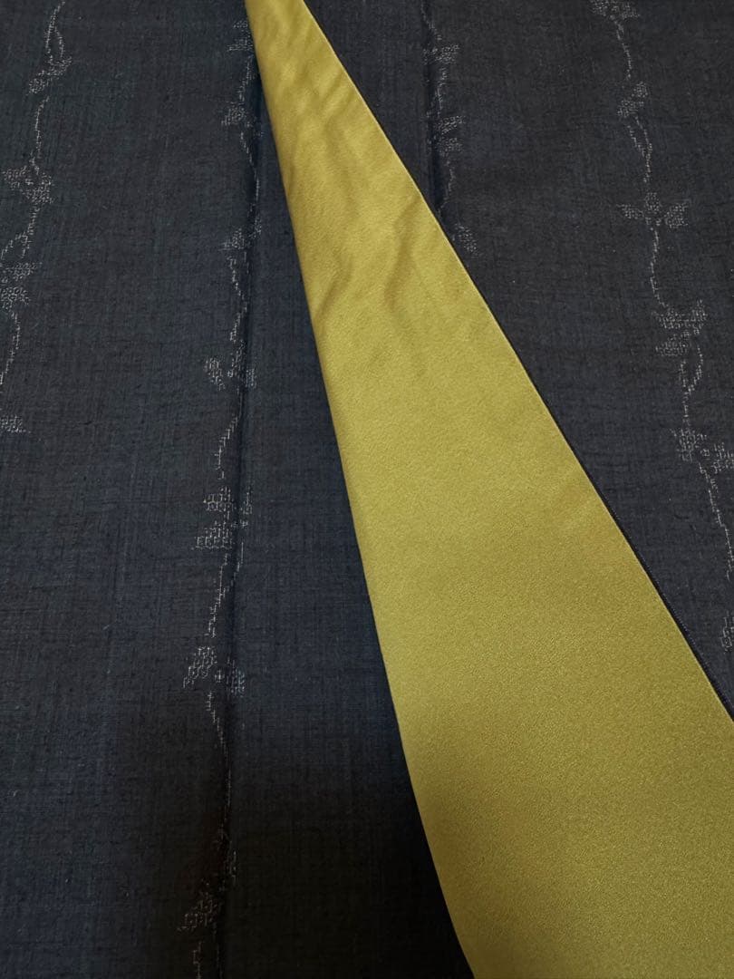 【極上美品】重要無形文化財 本場結城紬「結」地機 藍結城「本愛染 極上100亀甲