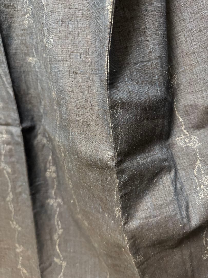 【極上美品】重要無形文化財 本場結城紬「結」地機 藍結城「本愛染 極上100亀甲