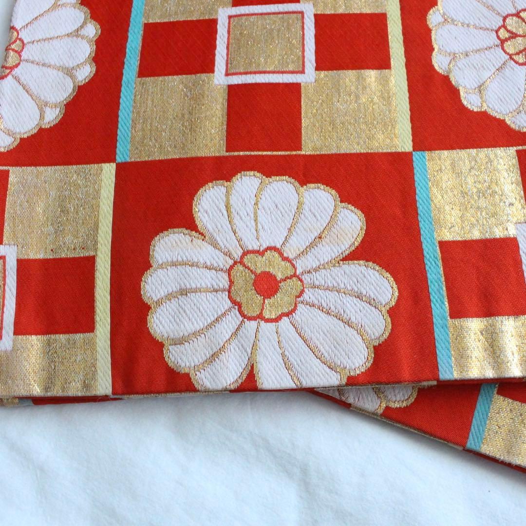 七五三 7歳 女の子 子供 アンティーク 鶴 着物 帯 セット