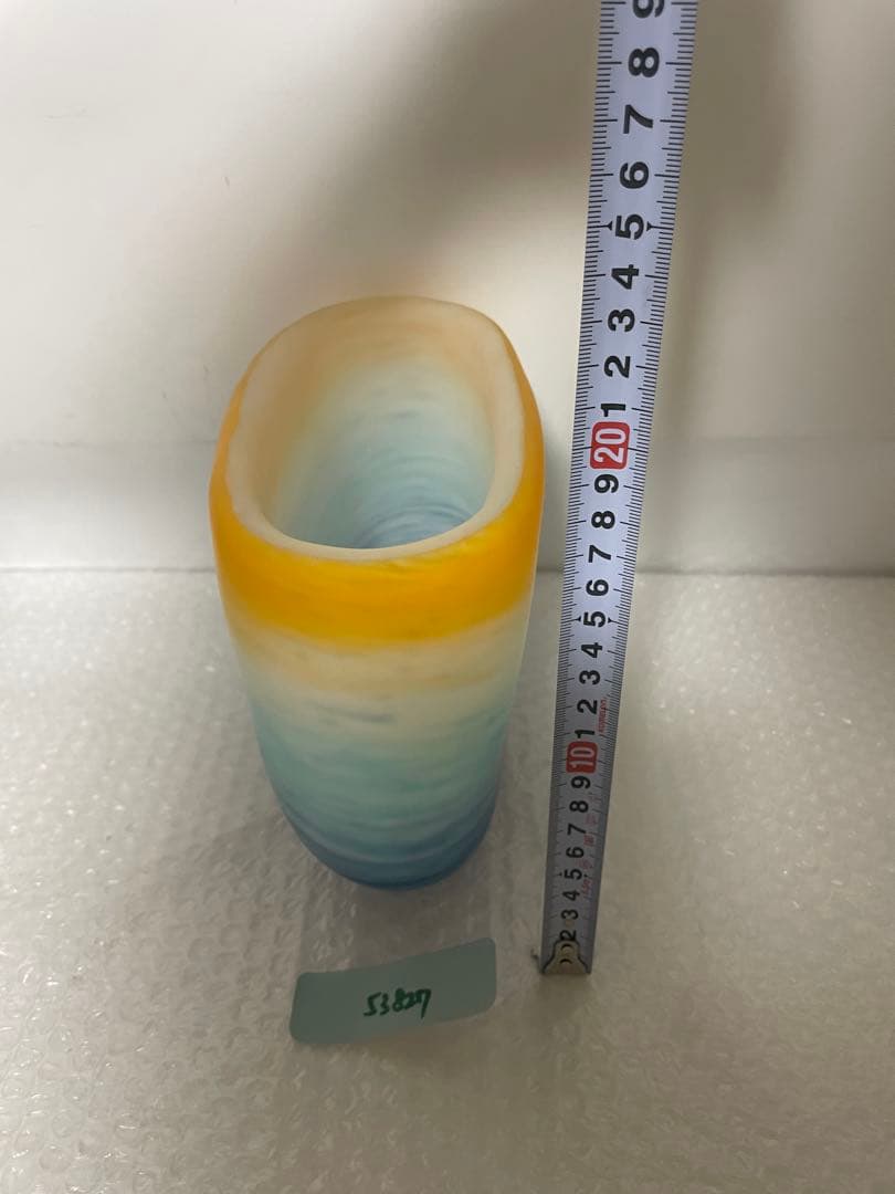 ガラス工芸家　岩田久利作　朝の海　花瓶　花器　箱付