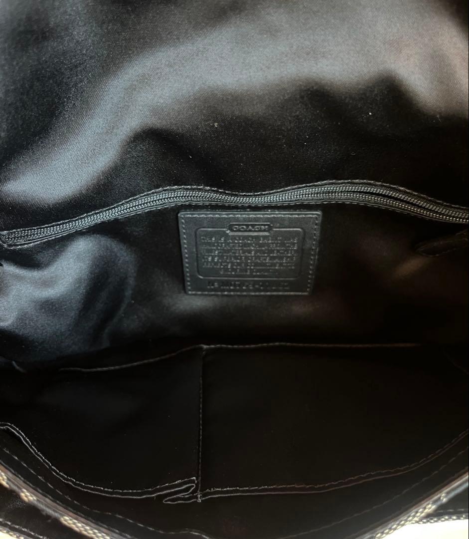 美品　コーチ ワンショルダー ショルダーバッグ ソーホー シグネチャー ブラック