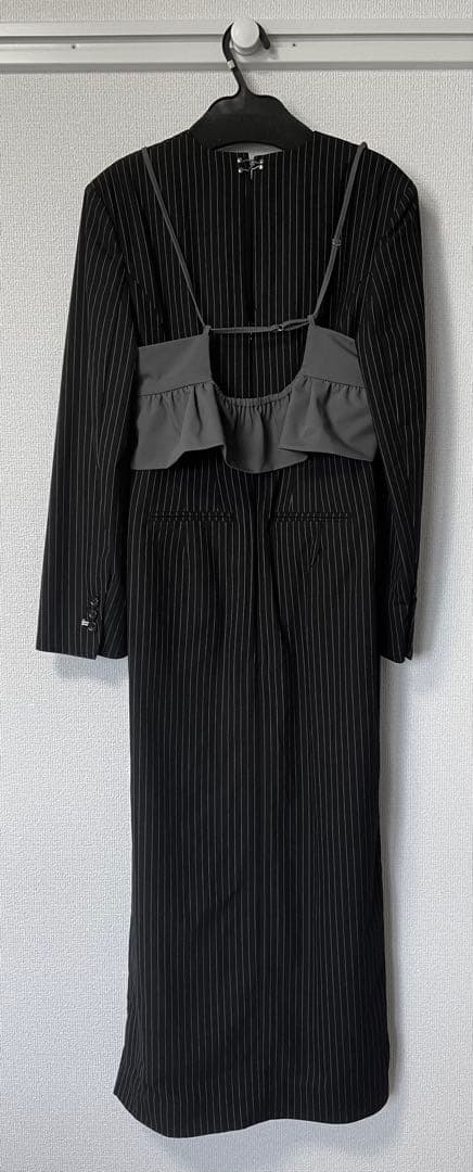 【ANDRESD】 ピンストライプテーラードビスチェドレス お呼ばれドレス