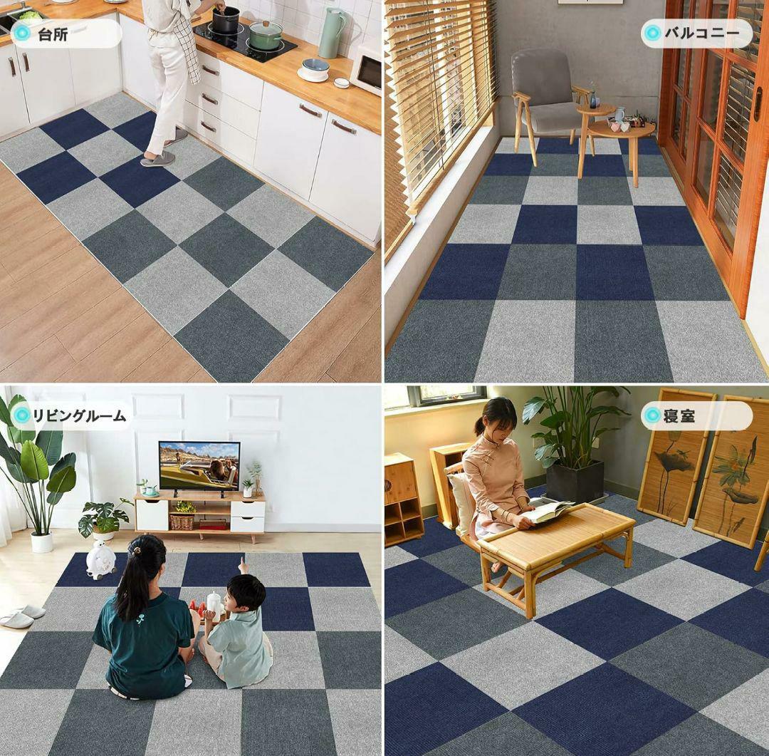 60枚✔️ジョイントマット タイルカーペット 大判 吸着 防音 滑り止め 犬猫