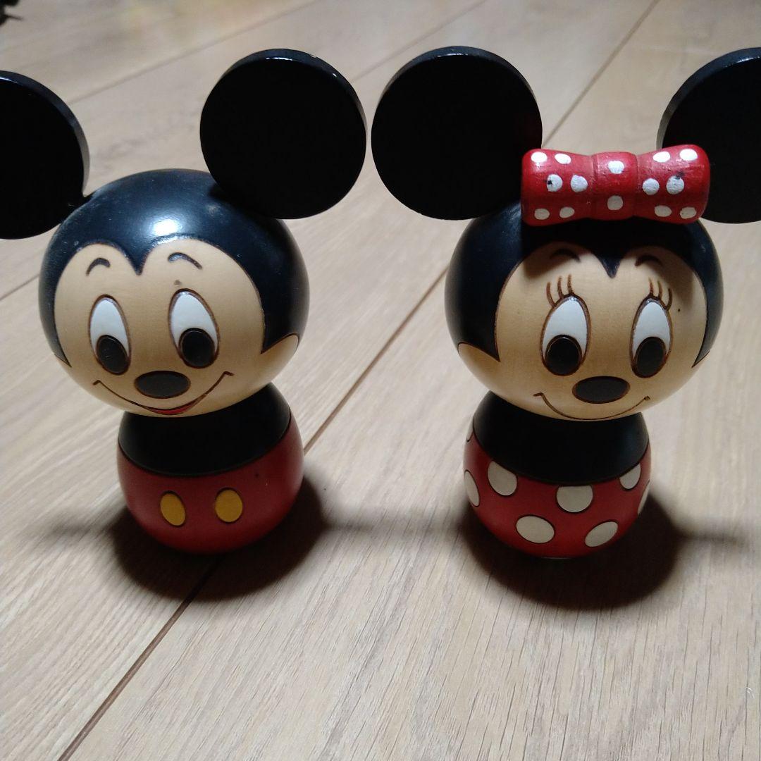 卯三郎こけし ミッキー ミニー2体セット