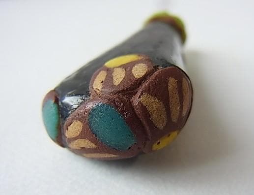 ★K0503★古代とんぼ玉 (A51) イスラム　特大ペンダント　ガラスビーズ