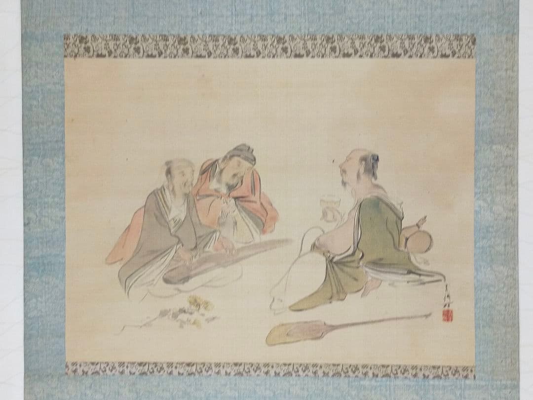 ♥とても古い　掛軸　【義方】　人物画　掛け軸　骨董　古玩　中国