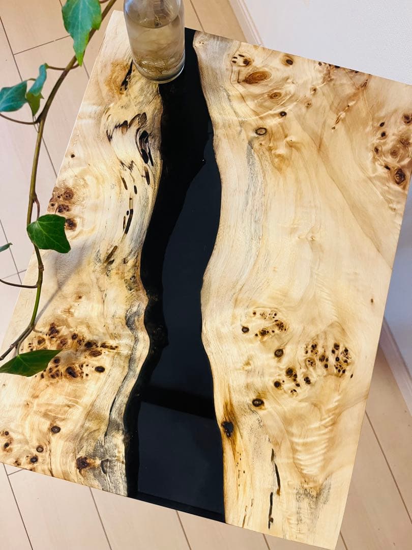 ポプラ　レジンテーブル　ソファテーブル　リバーテーブル　サイドテーブル