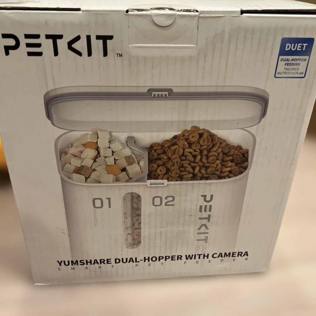 PETKIT 自動給餌器 猫 中小型犬用 タンク二層化 カメラ付き