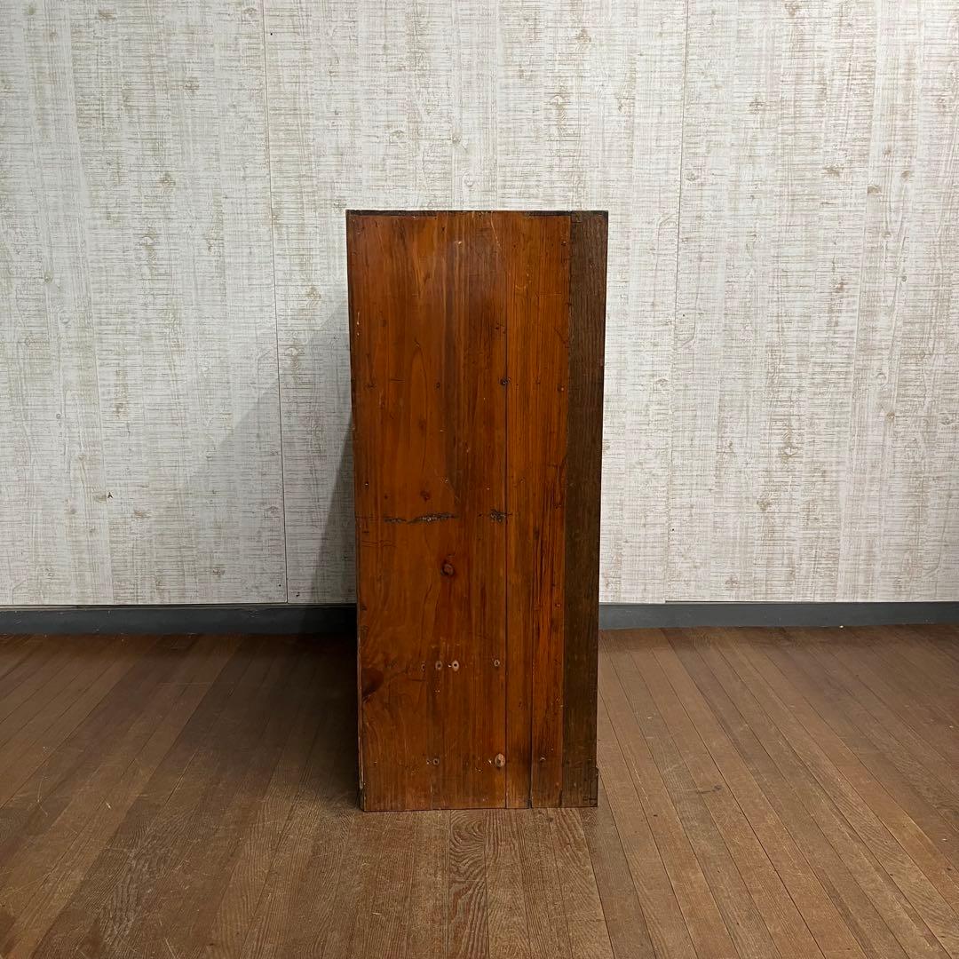 【アンティーク】昭和レトロ 木製 水屋箪笥 小箪笥 引き戸 古民家 古家具
