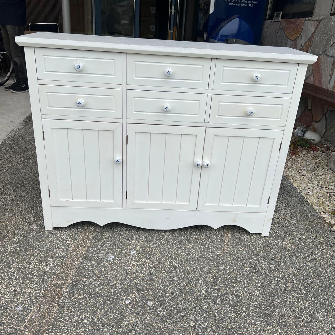 キッチンカウンター　サイドボード　キャビネット　ホワイト