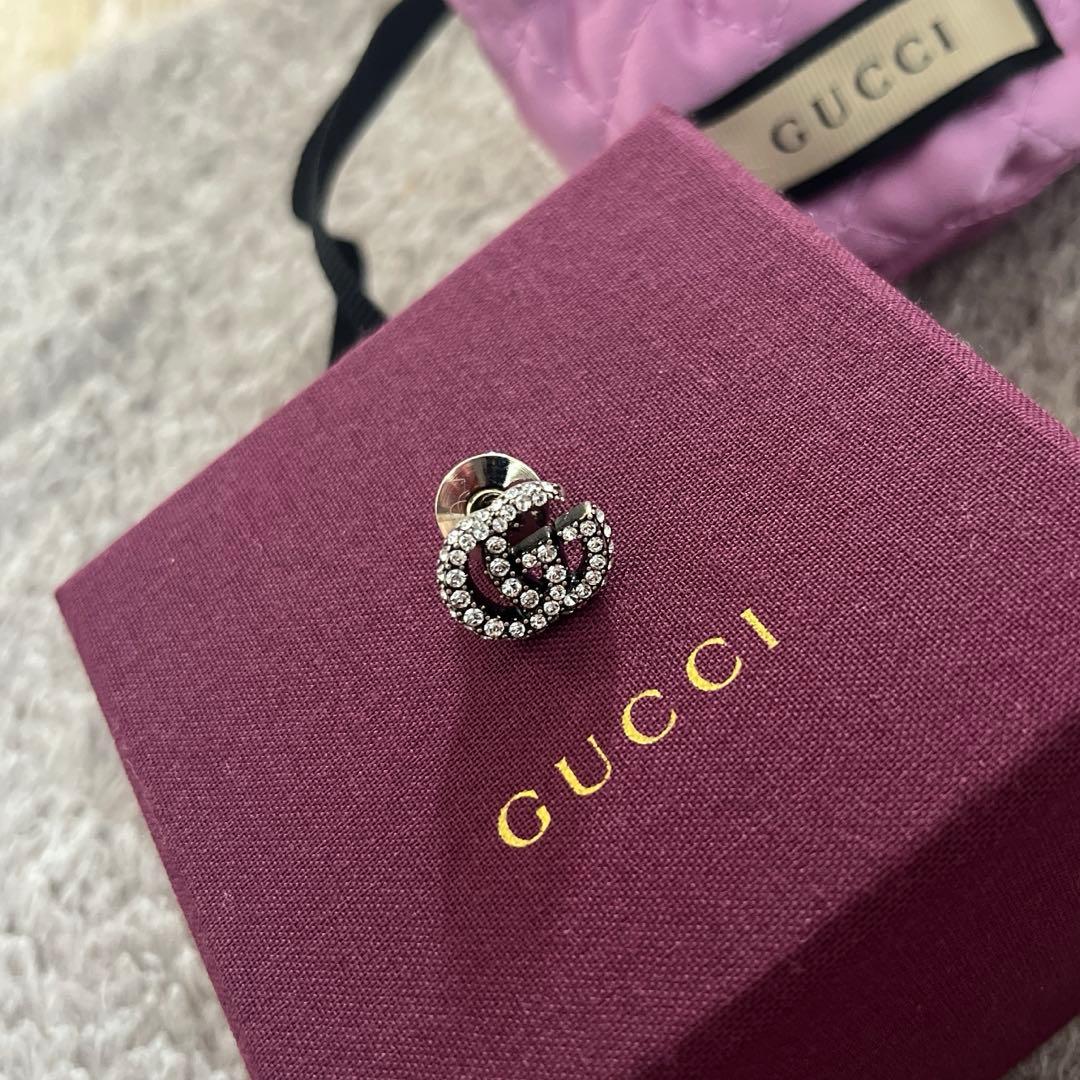 hulagirl 　GUCCI クリスタルダブルGブローチ　ピン