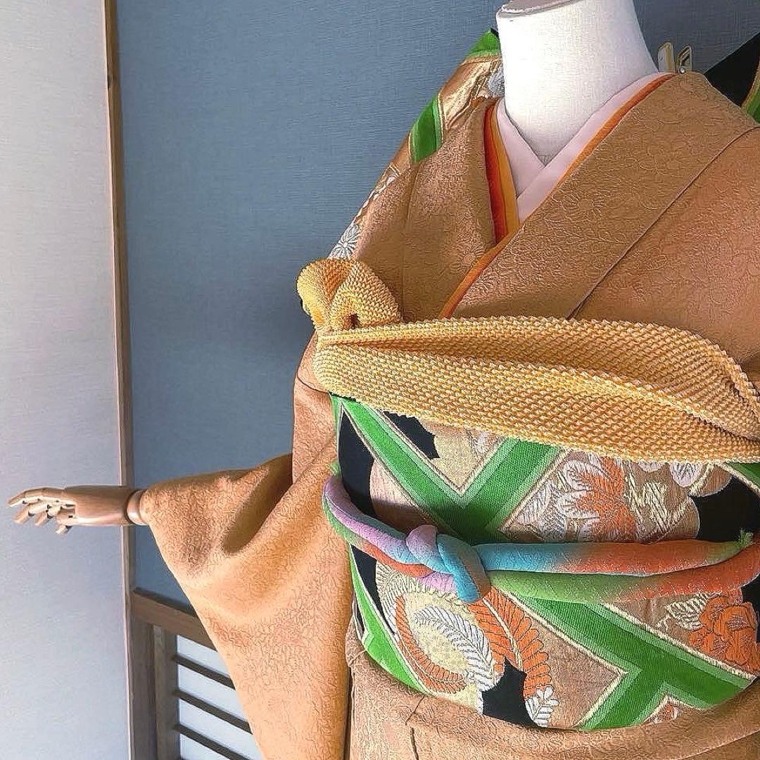 振袖フルセットますいわ屋　手染め　紋意匠　無地　成人式振袖　振袖　裄丈70