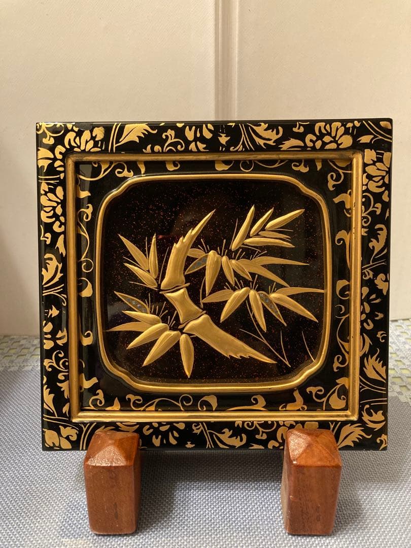 漆金色模様 飾り額3点