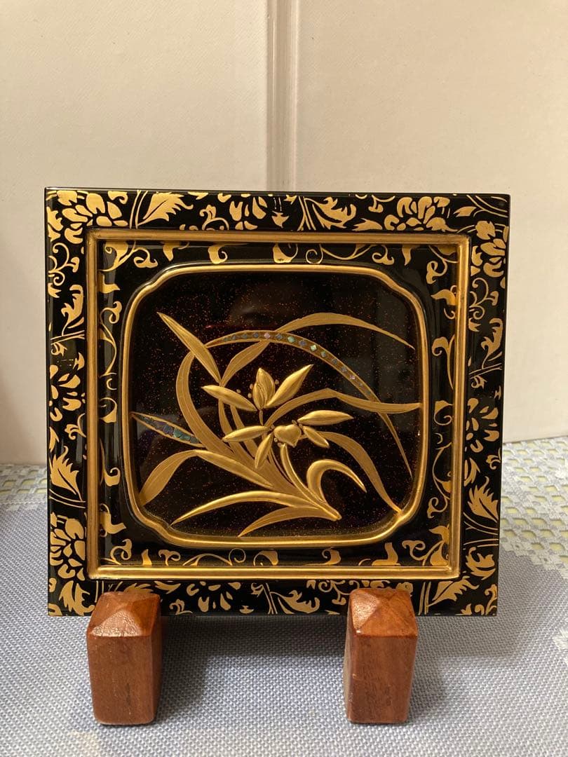 漆金色模様 飾り額3点