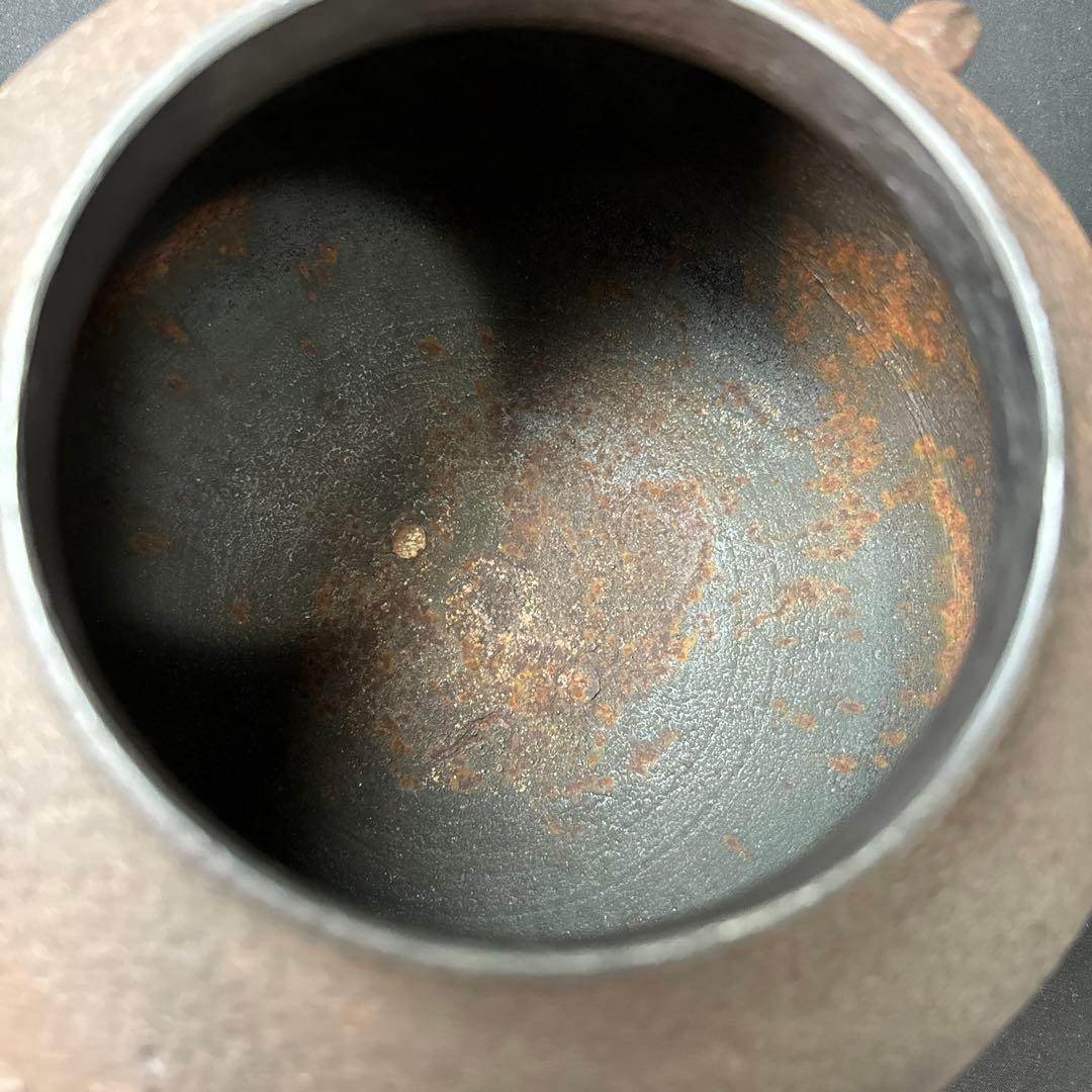 Ｆ42 送料無料　茶釜　阿弥陀堂釜　茶道　共箱　釜鐶　茶道具　金属工芸