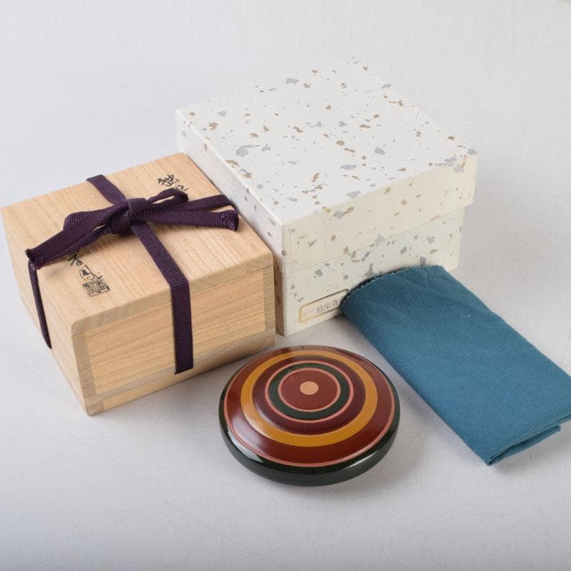 茶道具　中村香鳳作　独楽塗　香合　共箱　V　8566