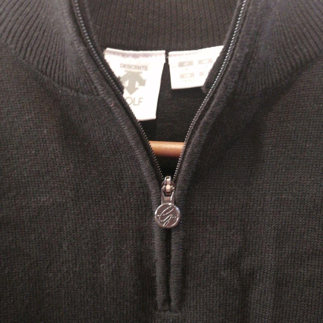 デサントゴルフ ジップスタンドセーター ニット スカート セットアップ ブラック