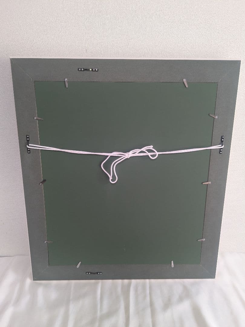 額縁 ホワイト F10 金縁 アクリル付き アンティーク ヴィンテージ