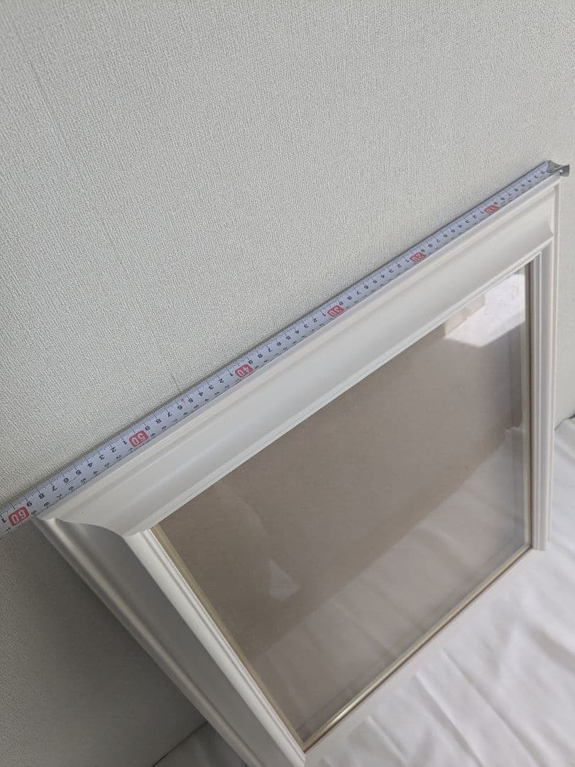 額縁 ホワイト F10 金縁 アクリル付き アンティーク ヴィンテージ