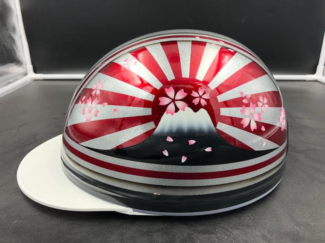 コルク半　カスタム　富士日章　三つボタン　シルバーレッド　ラメ　桜　高級クリヤ