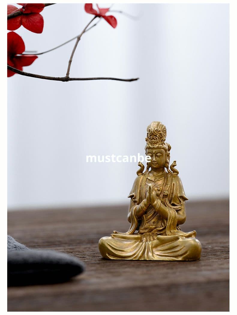 仏教美術 仏像 小仏像 観世音菩薩像 銅製 銅器 工芸品 置物