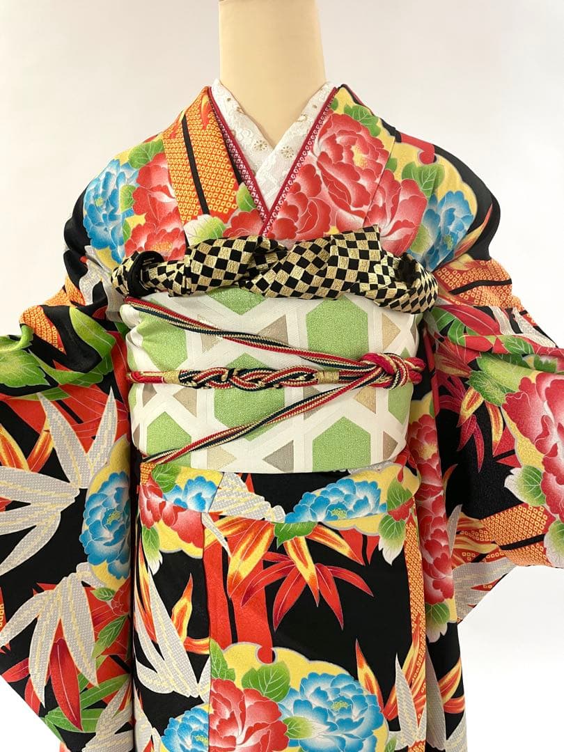 振袖　振袖単品　ほぼ新品　着物　洗える着物　化繊