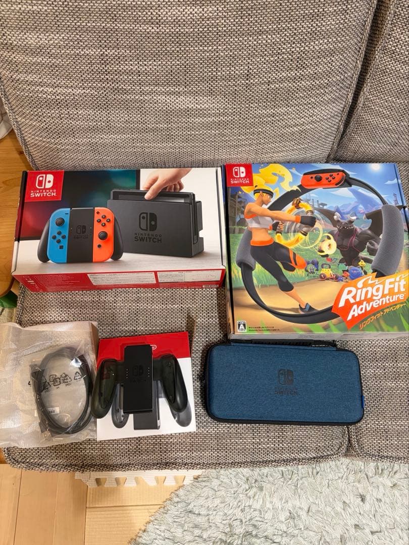 Switch 本体、リングフィット、充電グリップ、ケース、修理キットのセット