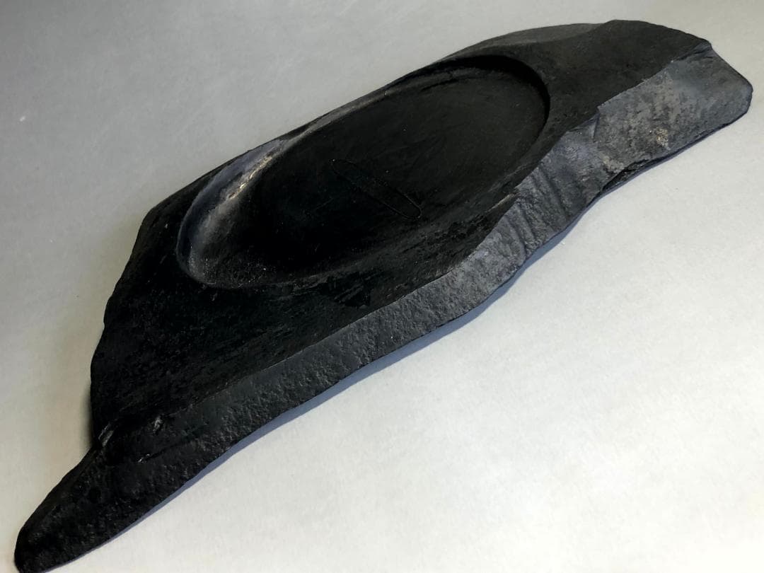 硯■天然石硯（自然形）高級天然石材 書道道具 古美術 時代物 骨董品■