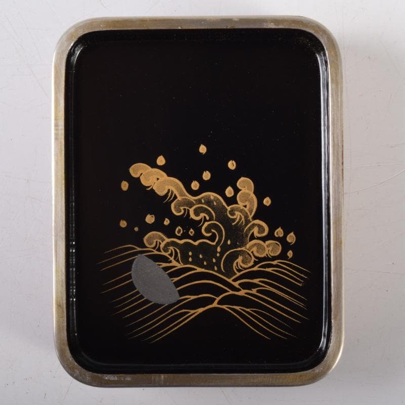 茶道具　輪島塗　岡本陽斎作　田子の浦蒔絵　香合　共箱　V　7405
