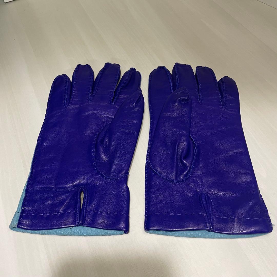 カピバラレザー☆メンズ☆手袋☆ブルー☆水色☆本革☆