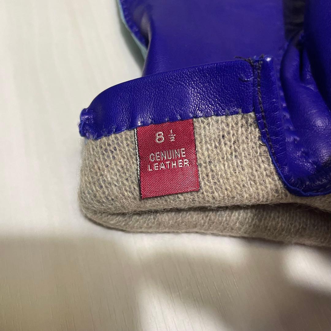 カピバラレザー☆メンズ☆手袋☆ブルー☆水色☆本革☆