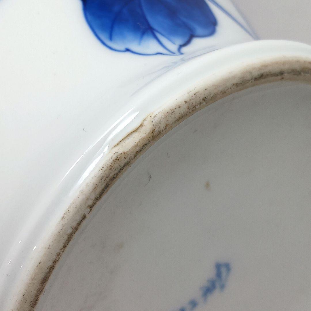 Y3122-8 深川製 染付色絵 柿図 花瓶 高さ28㎝　　ten