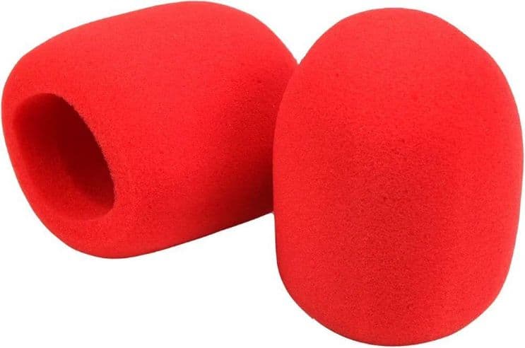 マイクカバー マイク適用 6個入り 赤色 直径55mm