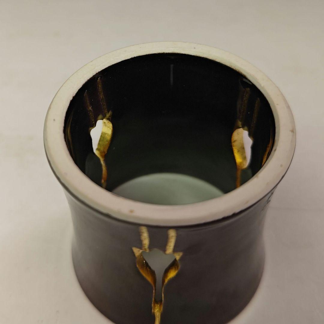 イ685 蓋置『中村翠嵐』『紫交趾　立鶴　蓋置　共箱』茶道具