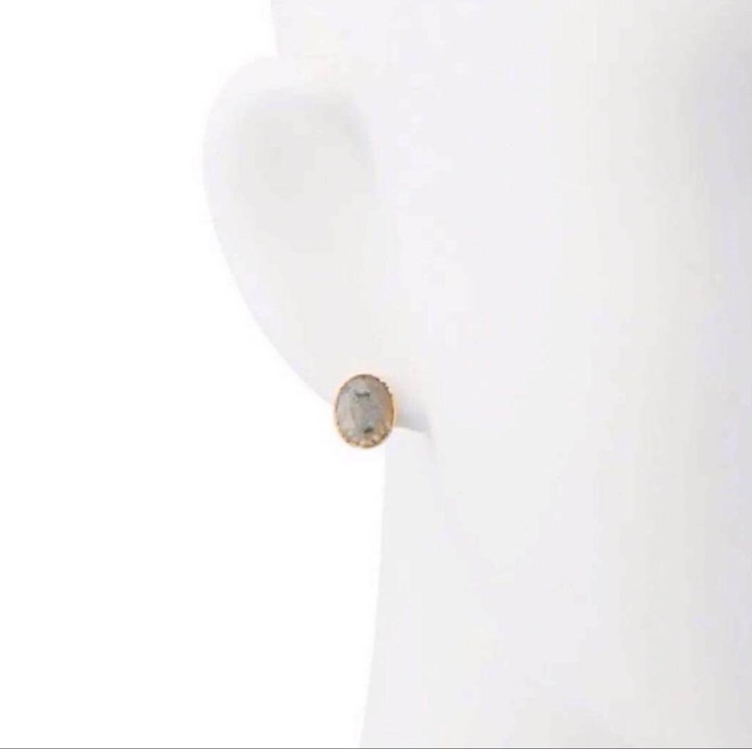 【美品】ageteアガット K10 SVgf大粒 ラブラドライト ピアス