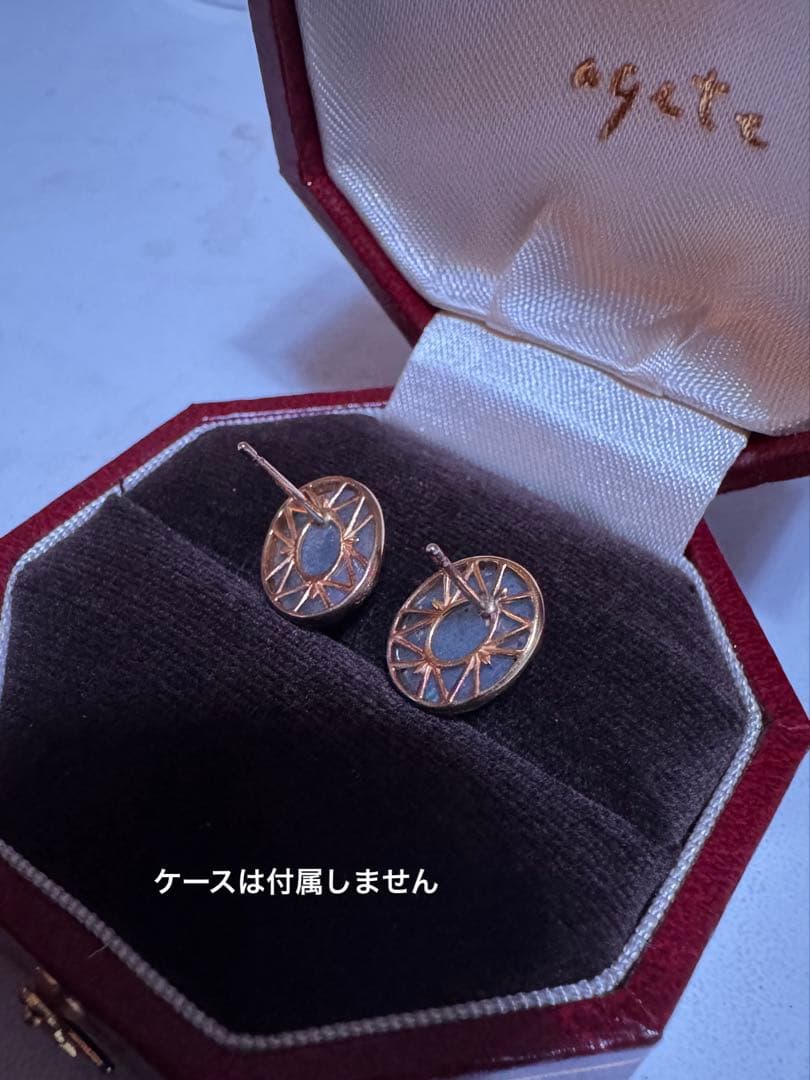 【美品】ageteアガット K10 SVgf大粒 ラブラドライト ピアス
