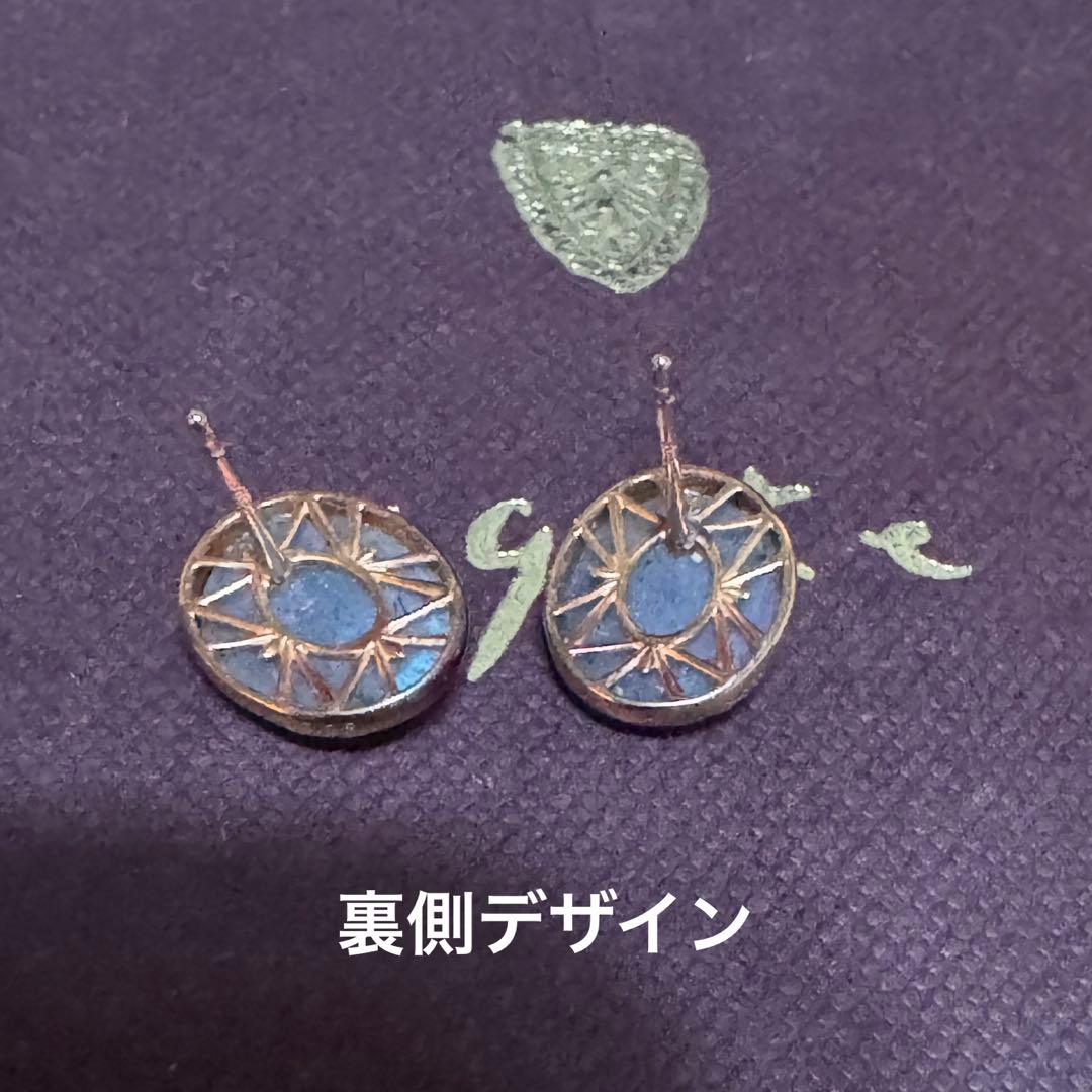 【美品】ageteアガット K10 SVgf大粒 ラブラドライト ピアス