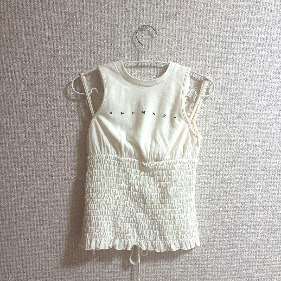 トップス Andmary Ami shirring logo tops