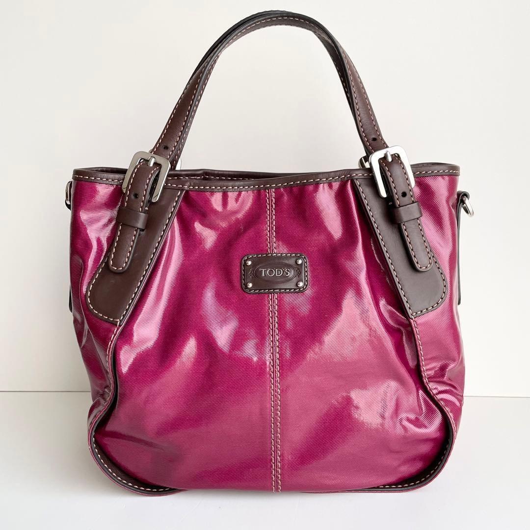 トッズ TOD'S ハンドバッグ G LINE Gライン ピンク ボルドー