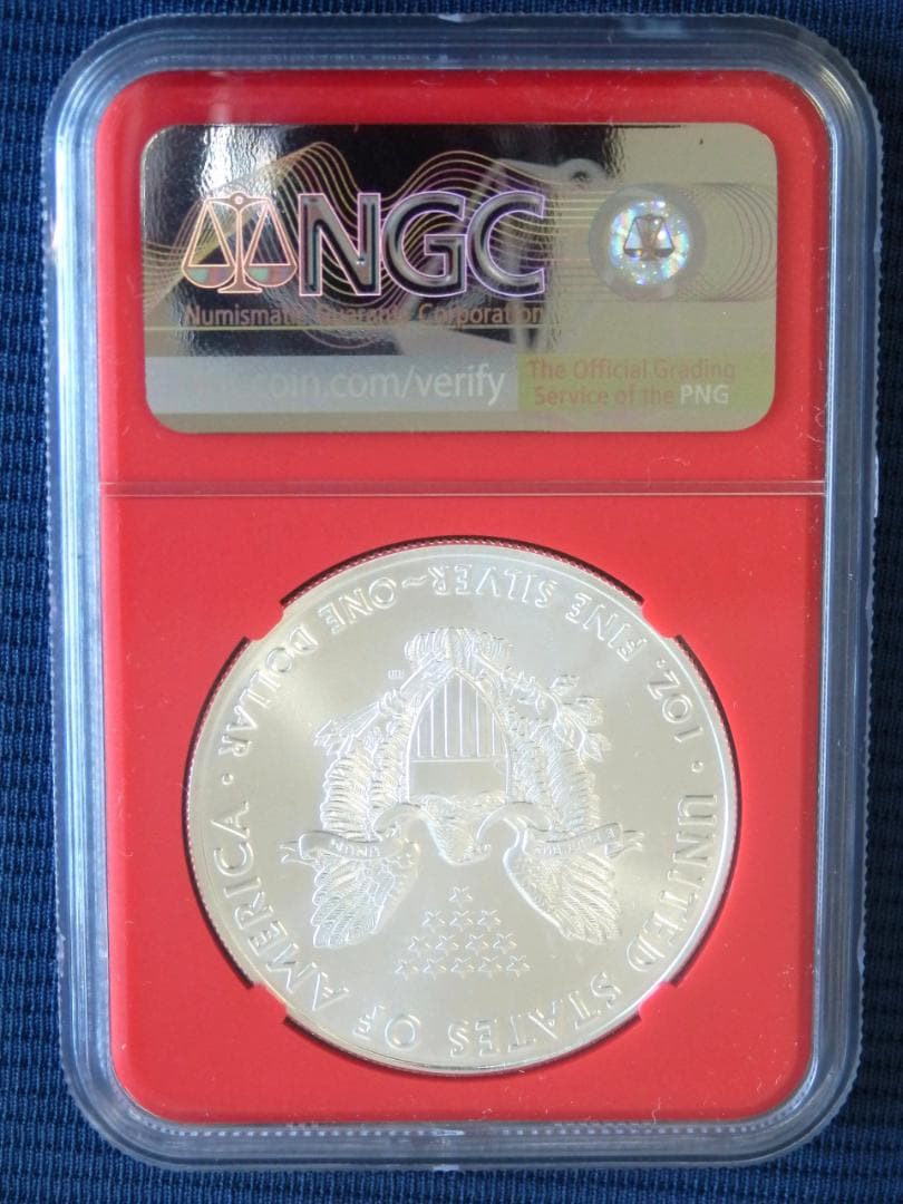 値下】米国2021年イーグル1ドル銀貨　トランプ赤ラベル　NGC MS70ER