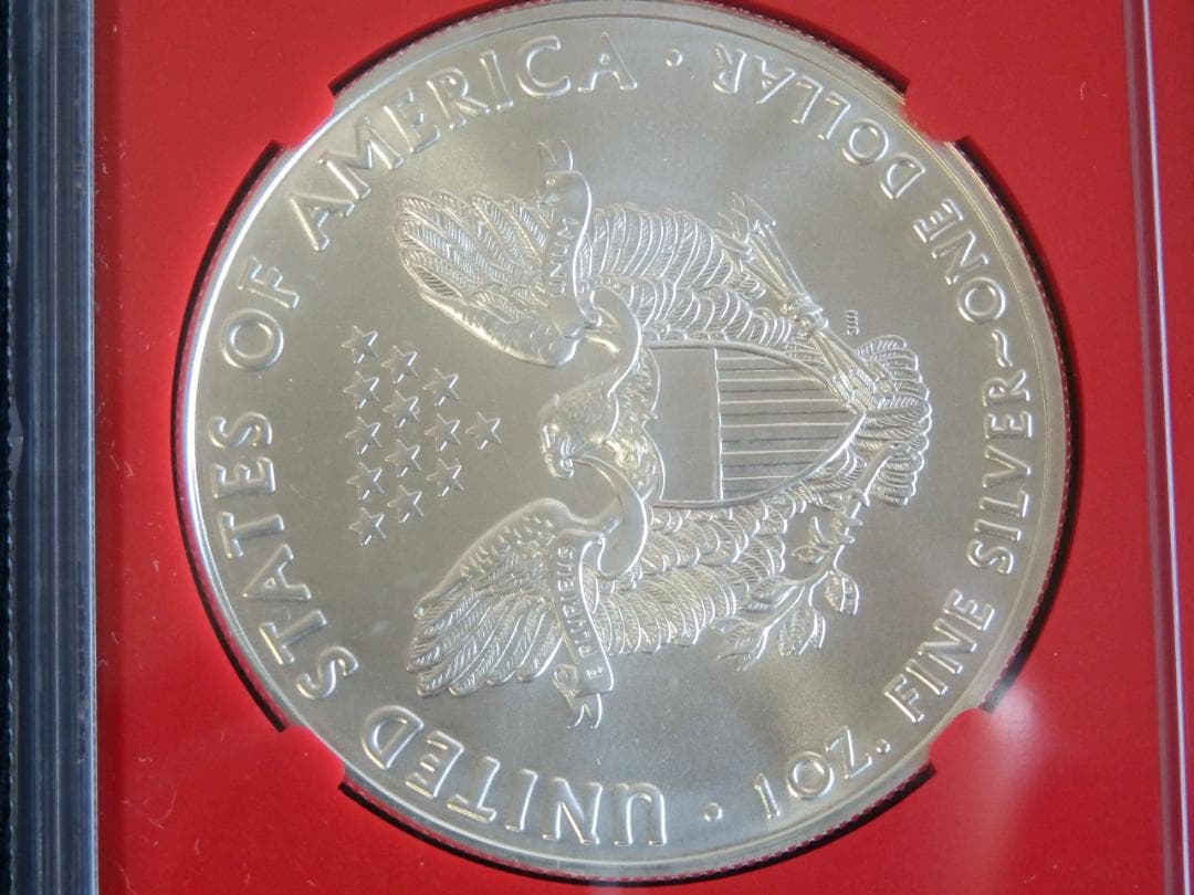 値下】米国2021年イーグル1ドル銀貨　トランプ赤ラベル　NGC MS70ER