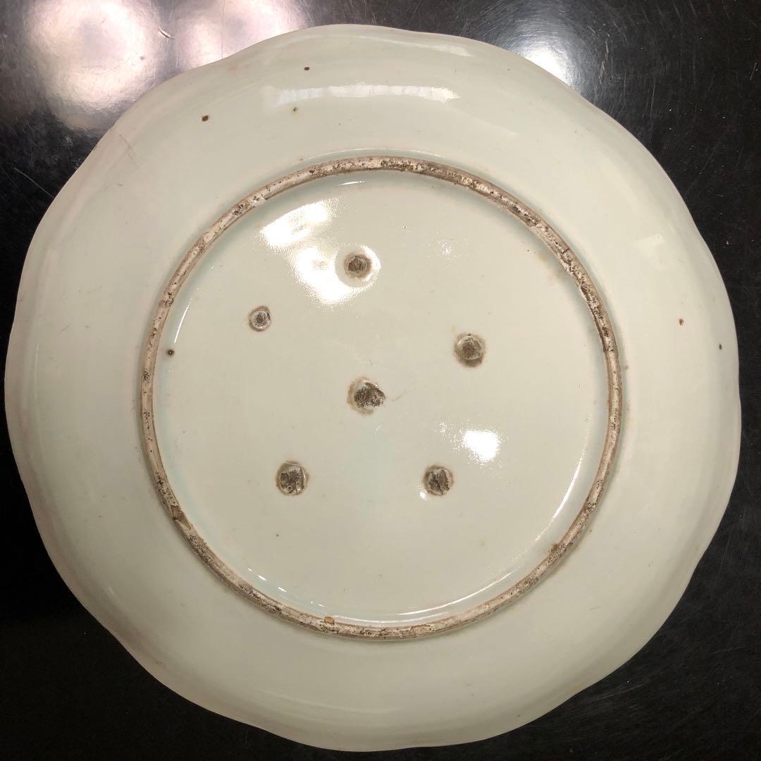 明治〜大正レトロ　古伊万里焼　大皿　梅・鶯図柄　アンティーク