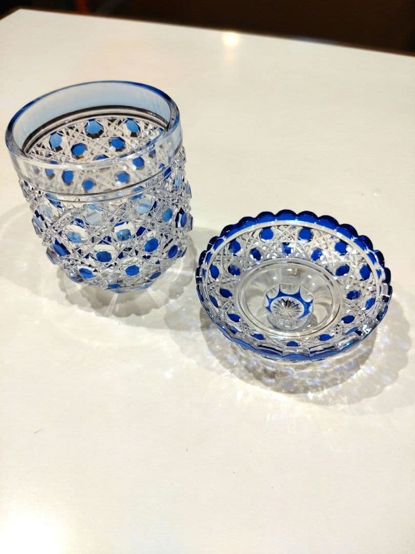 江戸切子　蓋物