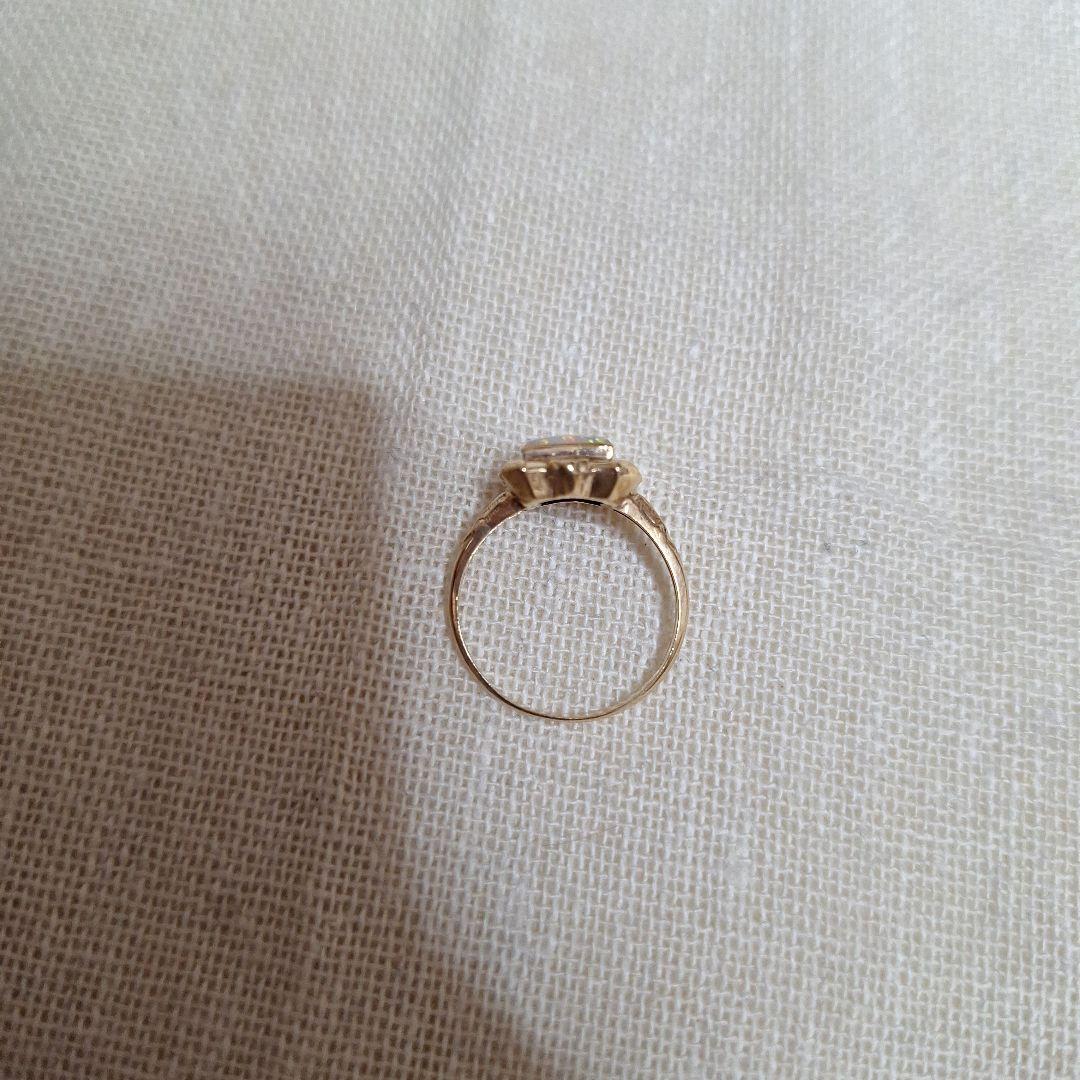 ヴィンテージ品 K10YG オパール スクエア リング