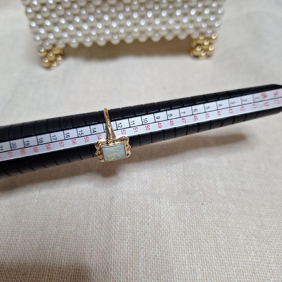 ヴィンテージ品 K10YG オパール スクエア リング