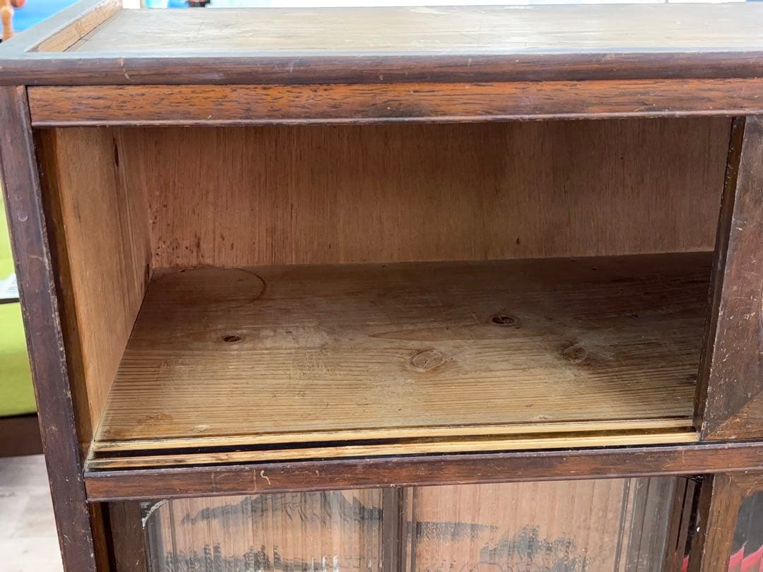 茶箪笥 飾り棚 和家具 昭和レトロ 時代物 食器棚 -496-