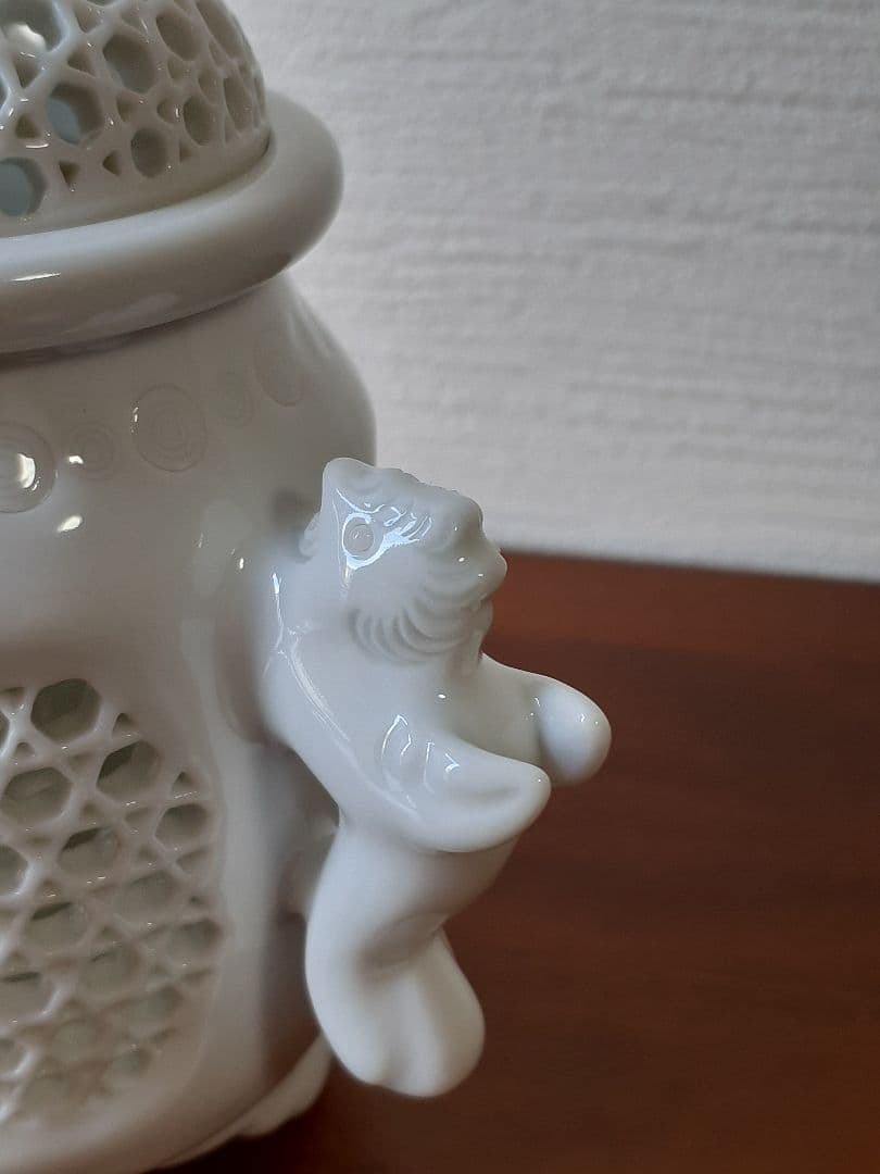 十五代　中里茂右衛門　鳳凰耳籠目透細長　香炉