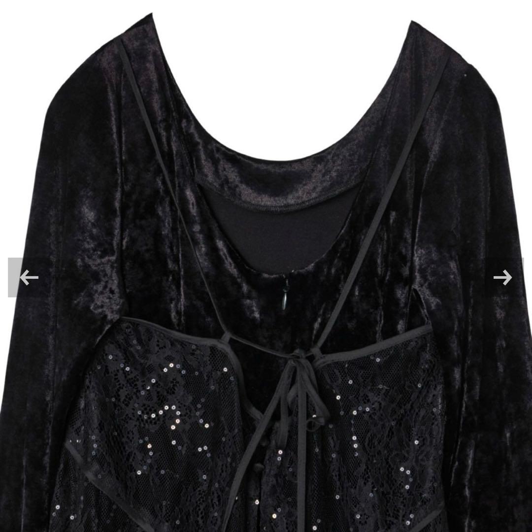 スーツ・フォーマル・ドレス ANDRESD sparkle lace velour dress