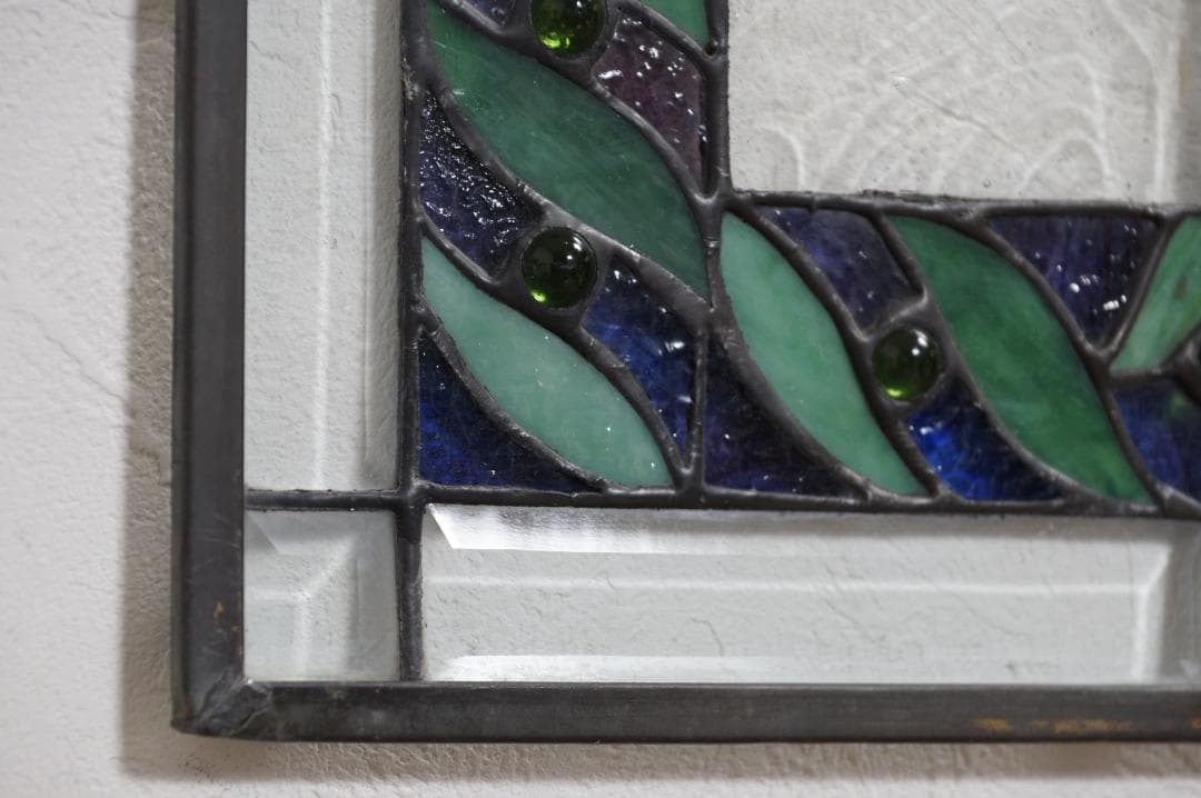 西洋アンティーク　大　ステンドグラス　縦54cm×横35cm　 アートパネル